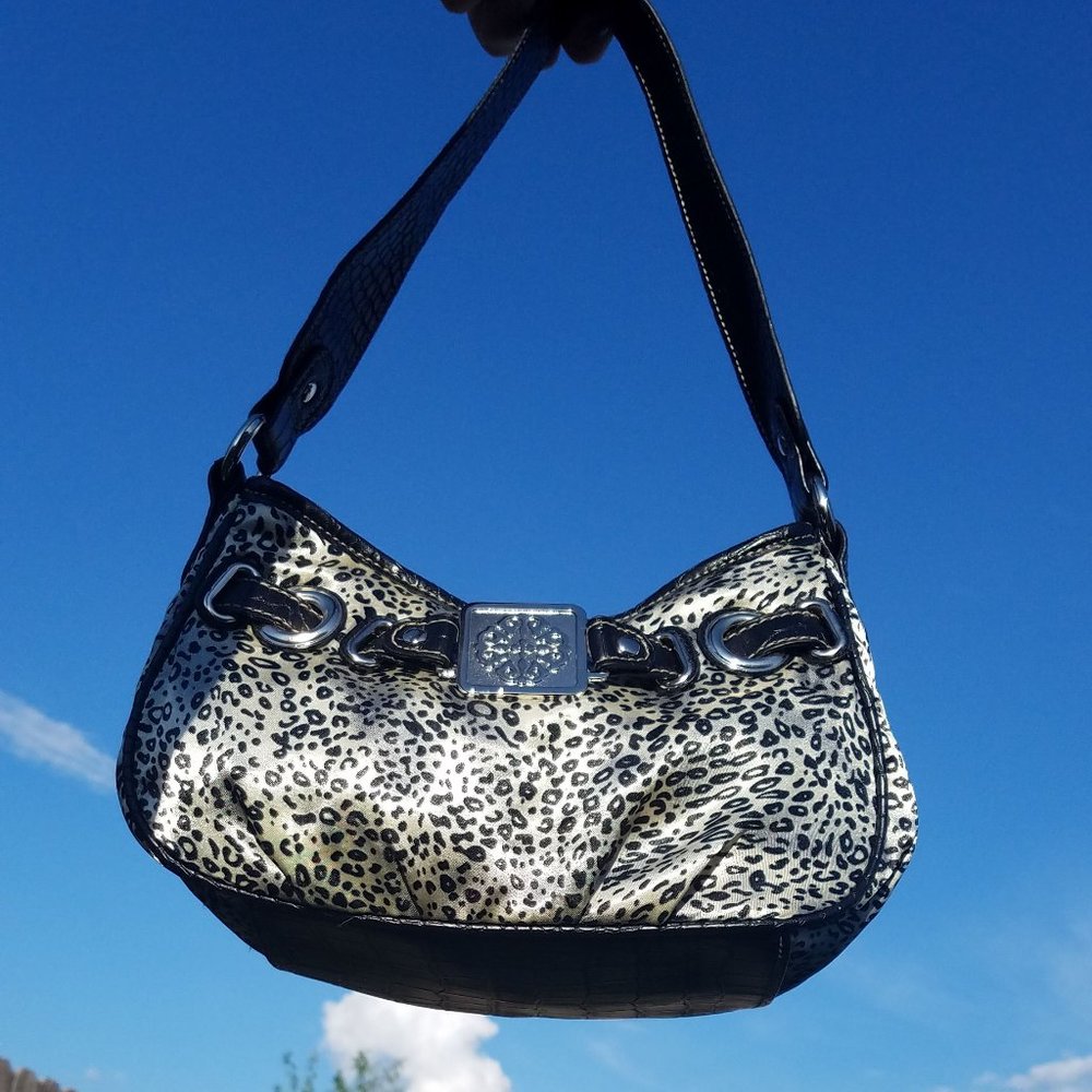 NWOT Treviso Y2K 90s White Cheetah Satin Mini Bag